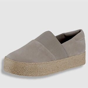 WINFORD Vince Taupe Suede Espadrille Style Slip On Platform Sneakers
